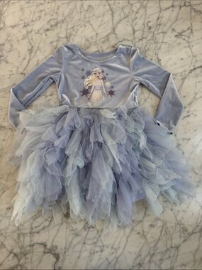 Frozen Elsa Sz 3T Velour Princess Tulle Dress Kids